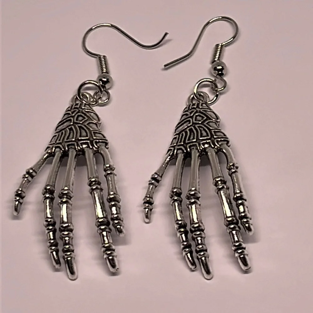 Earrings Skeleton Hands‎ Goth Gothic Halloween